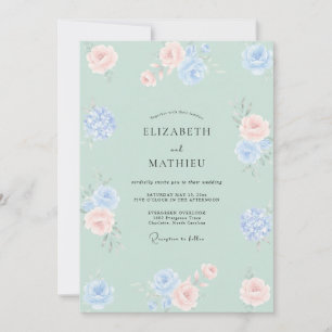 Invitación Boda Botánica Luminosa Verde Salvia