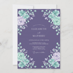 Invitación Boda Botánica Lustrosa de Ciruela