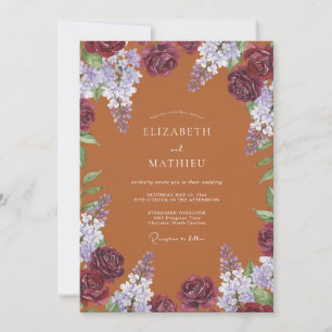 Invitación Boda botánica majestuosa de terracota