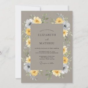 Invitación Boda Botánica Majestuosa en Taupe