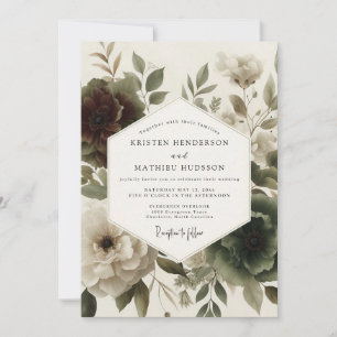Invitación Boda Botánica Malhumorada Borgoña