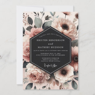 Invitación Boda Botánica Malhumorada Rosa Polvorienta