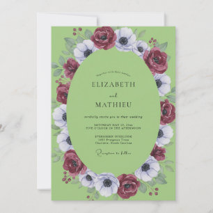 Invitación Boda Botánica Malhumorada Verde Lima