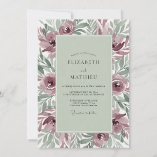 Invitación Boda Botánica Mauve Malhumorada