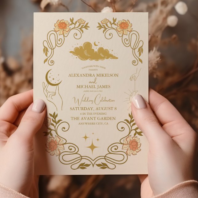 Invitación Boda Botánica Mística Vintage (Subido por el creador)