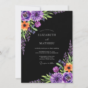 Invitación Boda Botánica Morada y Malhumorada