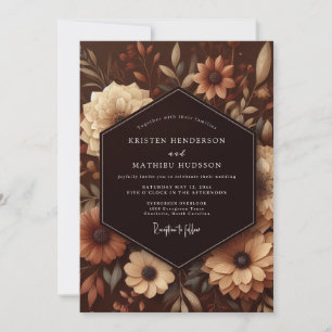 Invitación Boda Botánica Opulenta Marrón