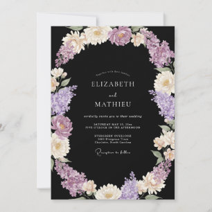 Invitación Boda Botánica Opulenta Negra