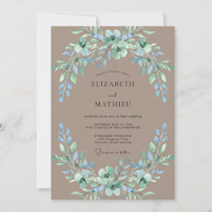 Invitación Boda Botánica Orgánica Beige