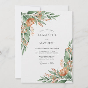 Invitación Boda Botánica Orgánica de Cobre