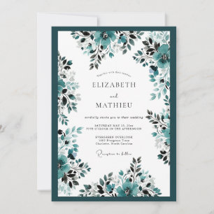 Invitación Boda Botánica Ornata Teal