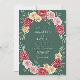 Invitación Boda Botánica Ornata Verde Cazador
