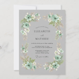 Invitación Boda Botánica Ornata Verde Menta