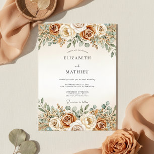 Invitación Boda Botánica Otoñal de Terracota