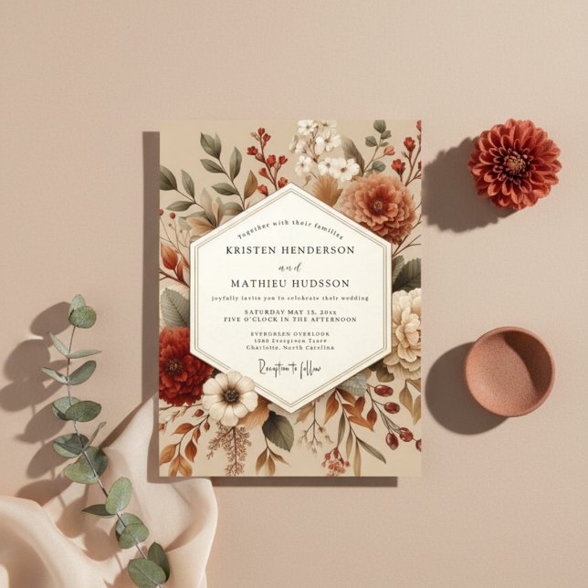 Invitación Boda Botánica Otoño Romance Siena (Subido por el creador)