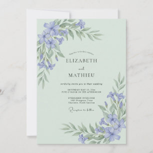 Invitación Boda Botánica Pacífica de Verde Salvia