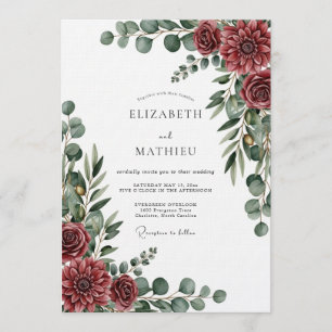 Invitación Boda Botánica Pintoresca de Borgoña