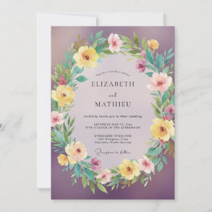 Invitación Boda Botánica Pintoresca de Ciruela