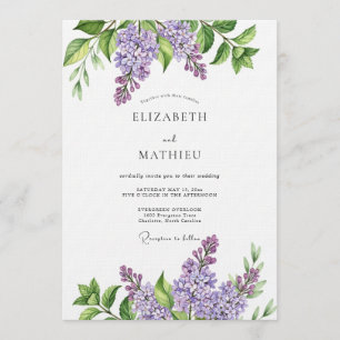 Invitación Boda Botánica Pintoresca de Lavanda