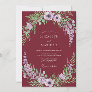 Invitación Boda Botánica Poética de Borgoña