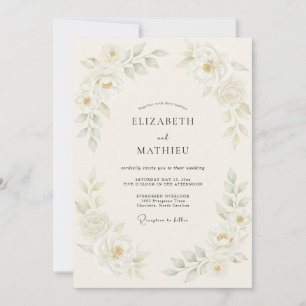 Invitación Boda Botánica Poética de Crema