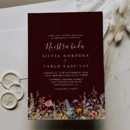 Invitación Boda Botánica Pradera Rústica Nuestra Boda