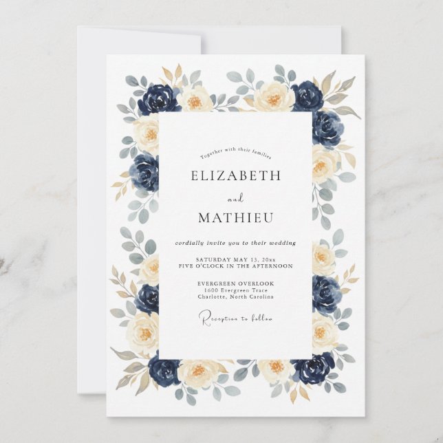 Invitación Boda Botánica Pulida de Marina (Anverso)