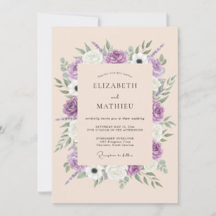 Invitación Boda Botánica Radiante de Lavanda