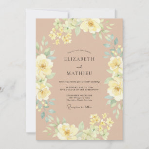 Invitación Boda Botánica Radiante de Melocotón