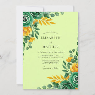 Invitación Boda Botánica Radiante Verde Lima