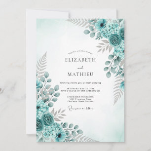 Invitación Boda Botánica Refrescante Acuática