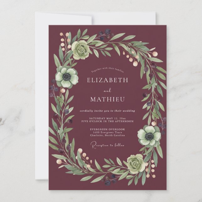 Invitación Boda Botánica Regia de Borgoña (Anverso)