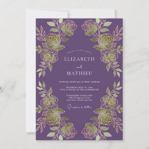 Invitación Boda Botánica Regia Púrpura