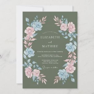 Invitación Boda Botánica Regia Verde Salvia