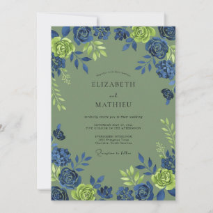 Invitación Boda Botánica Rica en Verde Salvia