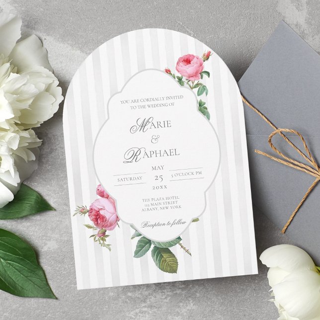 Invitación Boda Botánica Romántica Chic Rosa Francesa (Subido por el creador)