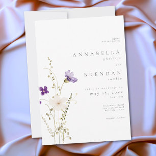 Invitación Boda Botánica Romántica de Flor Silvestre Minimali