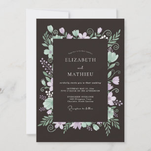 Invitación Boda Botánica Romántica de Lavanda y Menta