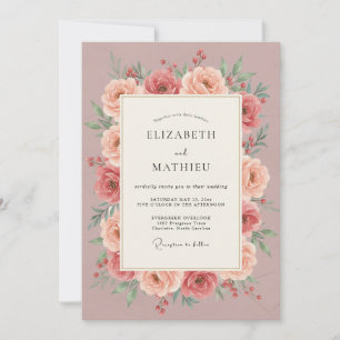 Invitación Boda Botánica Romántica de Rosas