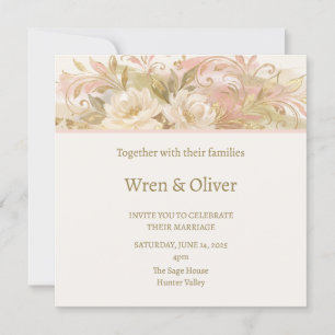 Invitación Boda Botánica Rosada