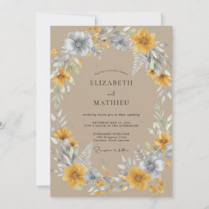 Invitación Boda Botánica Rústica Ámbar