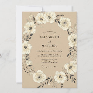 Invitación Boda Botánica Rústica de Avena