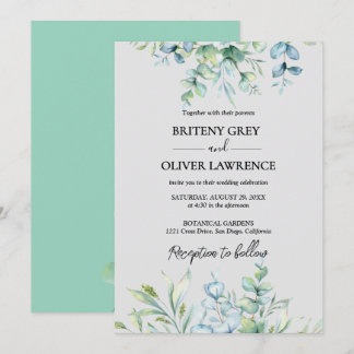 Invitación Boda Botánica Rústica de Eucalipto