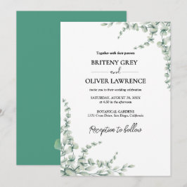 Invitación Boda Botánica Rústica de Eucalipto