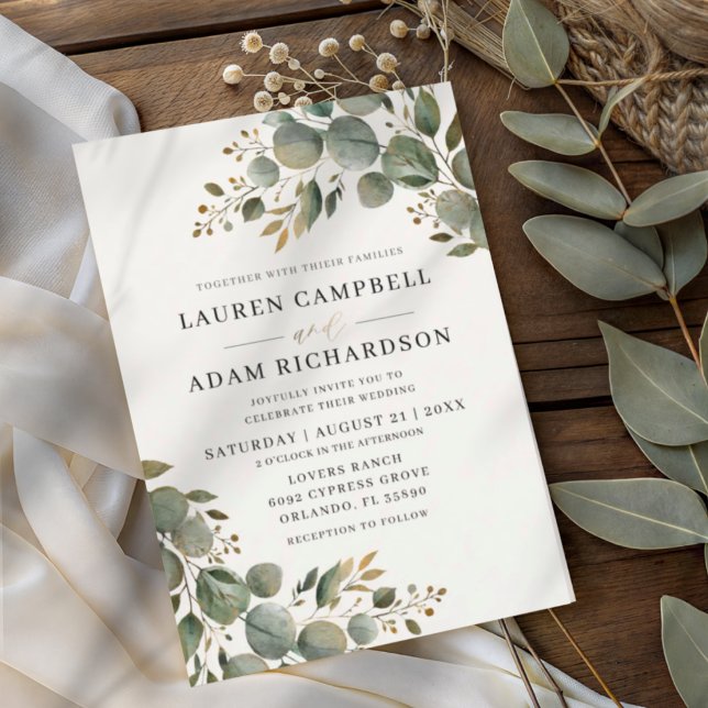 Invitación Boda Botánica Rústica de Eucalipto (Subido por el creador)