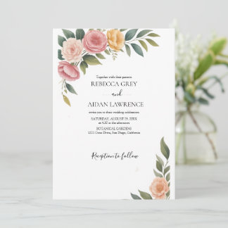 Invitación Boda Botánica Rústica de Eucalipto Verde 