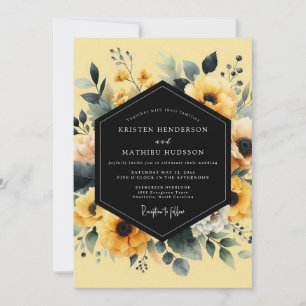 Invitación Boda Botánica Saffron Noir