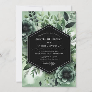 Invitación Boda Botánica Sage Noir