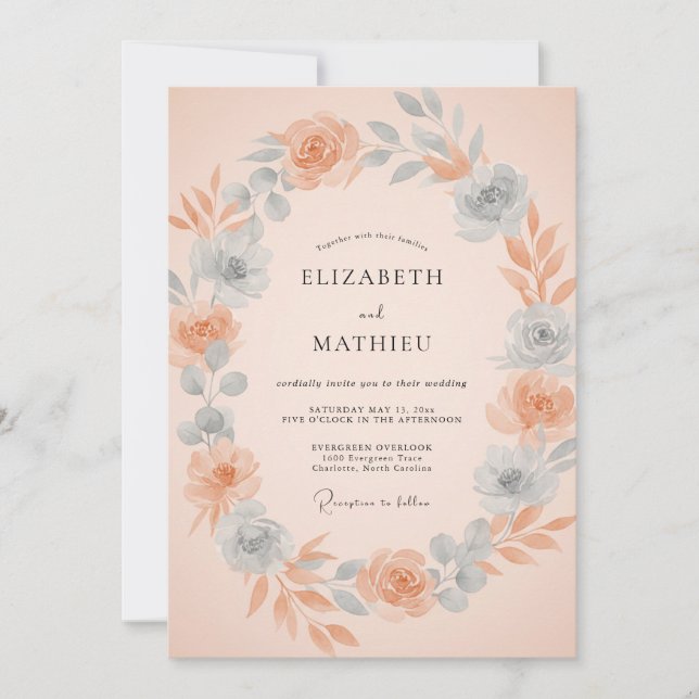 Invitación Boda Botánica Seráfica de Albaricoque (Anverso)