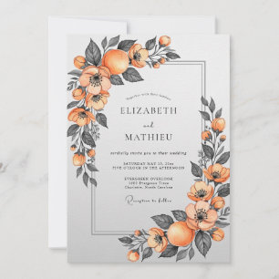 Invitación Boda Botánica Silenciada Albaricoque